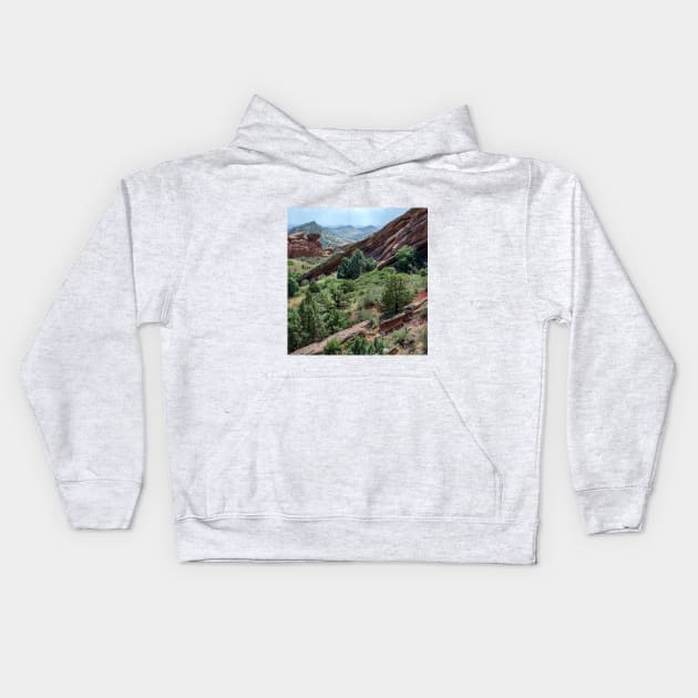 Red rocks park in Colorado USA Kids Hoodie by iyd39